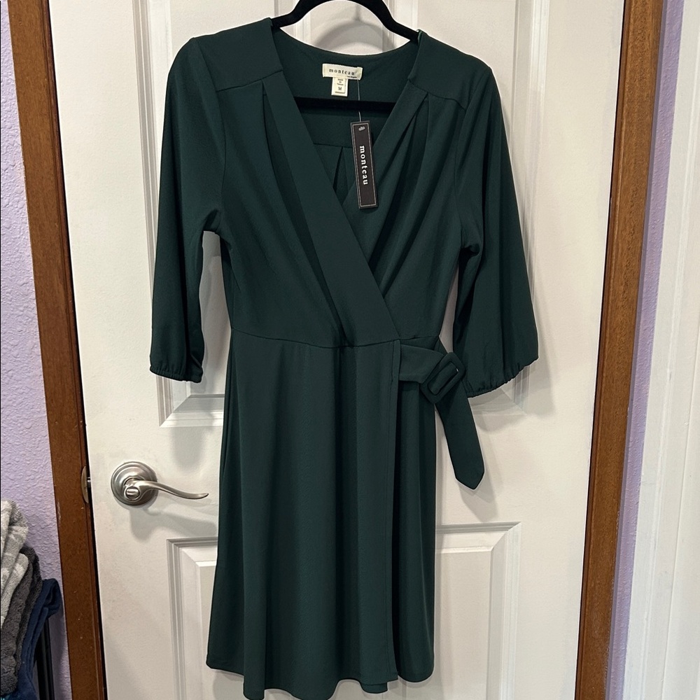 Nine Britton Deep Green Wrap Midi Dress